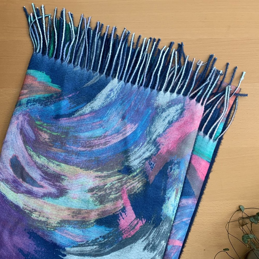 boho dopamine winter fall artsy classy coastal minimalism multicoloured shawl